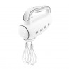 Mixer manual SMEG 50's Style HMF01WHEU, 250 W, 9 viteze, funcție Turbo, afișaj LED ascuns, cronometru, accesorii, alb