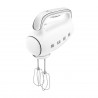 Mixer manual SMEG 50's Style HMF01WHEU, 250 W, 9 viteze, funcție Turbo, afișaj LED ascuns, cronometru, accesorii, alb