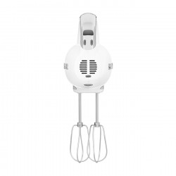 Mixer manual SMEG 50's Style HMF01WHEU, 250 W, 9 viteze, funcție Turbo, afișaj LED ascuns, cronometru, accesorii, alb
