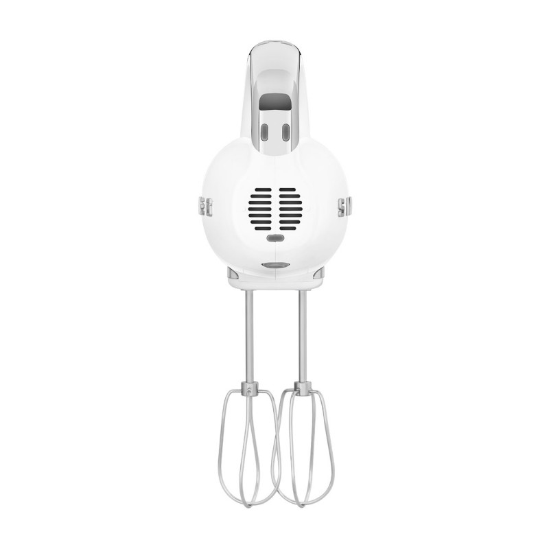 Mixer manual SMEG 50's Style HMF01WHEU, 250 W, 9 viteze, funcție Turbo, afișaj LED ascuns, cronometru, accesorii, alb