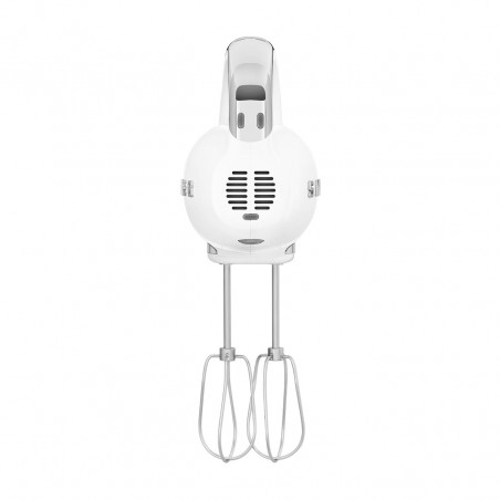 Mixer manual SMEG 50's Style HMF01WHEU, 250 W, 9 viteze, funcție Turbo, afișaj LED ascuns, cronometru, accesorii, alb