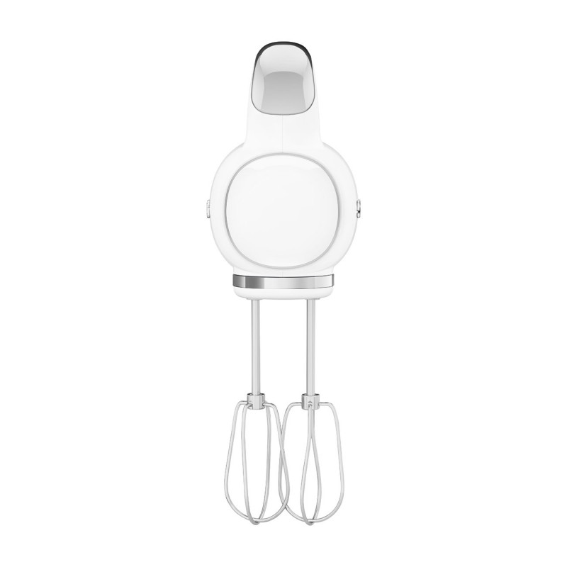 Mixer manual SMEG 50's Style HMF01WHEU, 250 W, 9 viteze, funcție Turbo, afișaj LED ascuns, cronometru, accesorii, alb