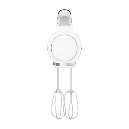 Mixer manual SMEG 50's Style HMF01WHEU, 250 W, 9 viteze, funcție Turbo, afișaj LED ascuns, cronometru, accesorii, alb