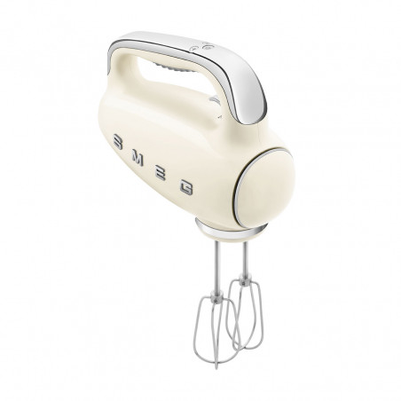 Mixer manual SMEG 50's Style HMF01CREU, 250 W, 9 viteze, funcție Turbo, afișaj LED ascuns, cronometru, accesorii, culoare crem