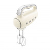 Mixer manual SMEG 50's Style HMF01CREU, 250 W, 9 viteze, funcție Turbo, afișaj LED ascuns, cronometru, accesorii, culoare crem