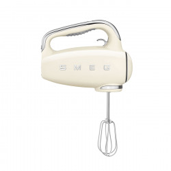 Mixer manual SMEG 50's Style HMF01CREU, 250 W, 9 viteze, funcție Turbo, afișaj LED ascuns, cronometru, accesorii, culoare crem