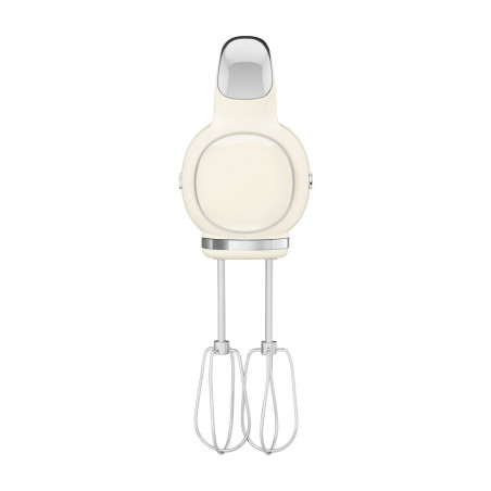 Mixer manual SMEG 50's Style HMF01CREU, 250 W, 9 viteze, funcție Turbo, afișaj LED ascuns, cronometru, accesorii, culoare crem