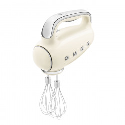 Mixer manual SMEG 50's Style HMF01CREU, 250 W, 9 viteze, funcție Turbo, afișaj LED ascuns, cronometru, accesorii, culoare crem