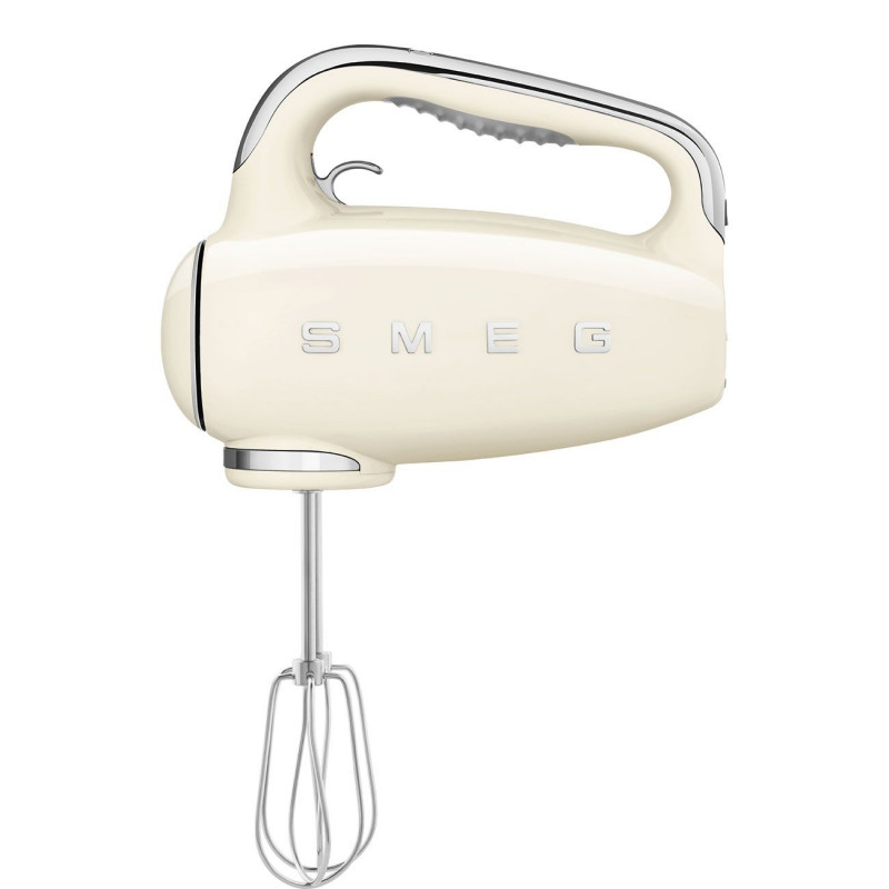 Mixer manual SMEG 50's Style HMF01CREU, 250 W, 9 viteze, funcție Turbo, afișaj LED ascuns, cronometru, accesorii, culoare crem