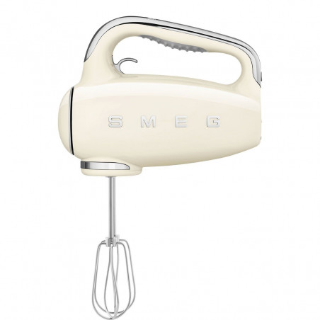 Mixer manual SMEG 50's Style HMF01CREU, 250 W, 9 viteze, funcție Turbo, afișaj LED ascuns, cronometru, accesorii, culoare crem