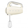 Mixer manual SMEG 50's Style HMF01CREU, 250 W, 9 viteze, funcție Turbo, afișaj LED ascuns, cronometru, accesorii, culoare crem