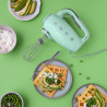 Mixer manual SMEG 50's Style HMF01PGEU, 250 W, 9 viteze, funcție Turbo, afișaj LED ascuns, cronometru, accesorii, verde