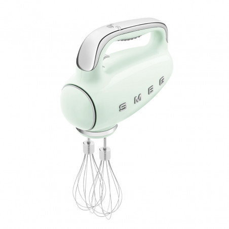 Mixer manual SMEG 50's Style HMF01PGEU, 250 W, 9 viteze, funcție Turbo, afișaj LED ascuns, cronometru, accesorii, verde