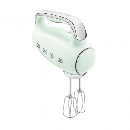 Mixer manual SMEG 50's Style HMF01PGEU, 250 W, 9 viteze, funcție Turbo, afișaj LED ascuns, cronometru, accesorii, verde