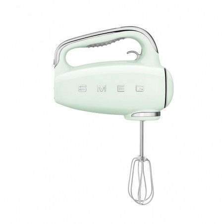Mixer manual SMEG 50's Style HMF01PGEU, 250 W, 9 viteze, funcție Turbo, afișaj LED ascuns, cronometru, accesorii, verde