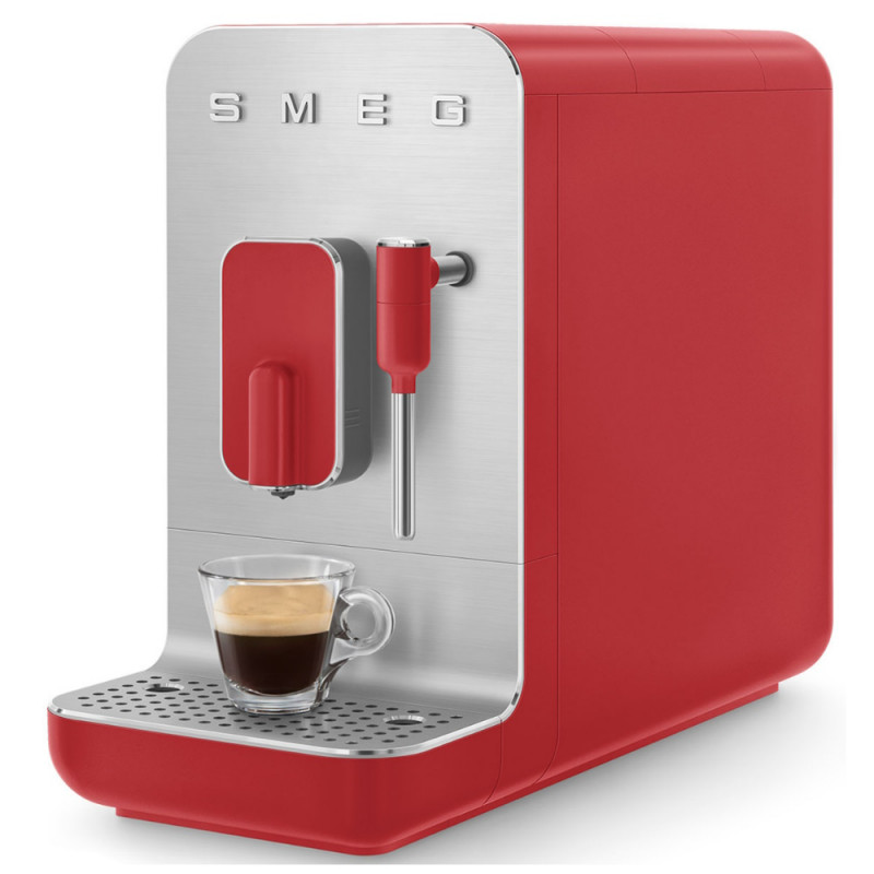 Espressor automat SMEG Collezione BCC02RDMEU, 1350 W, 19 bar, 1,4 l, 8 functii, Rasnita incorporata, Cafea boabe, Spumare lapte, Rosu