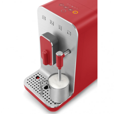 Espressor automat SMEG Collezione BCC02RDMEU, 1350 W, 19 bar, 1,4 l, 8 functii, Rasnita incorporata, Cafea boabe, Spumare lapte, Rosu