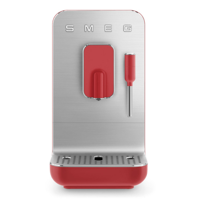 Espressor automat SMEG Collezione BCC02RDMEU, 1350 W, 19 bar, 1,4 l, 8 functii, Rasnita incorporata, Cafea boabe, Spumare lapte, Rosu