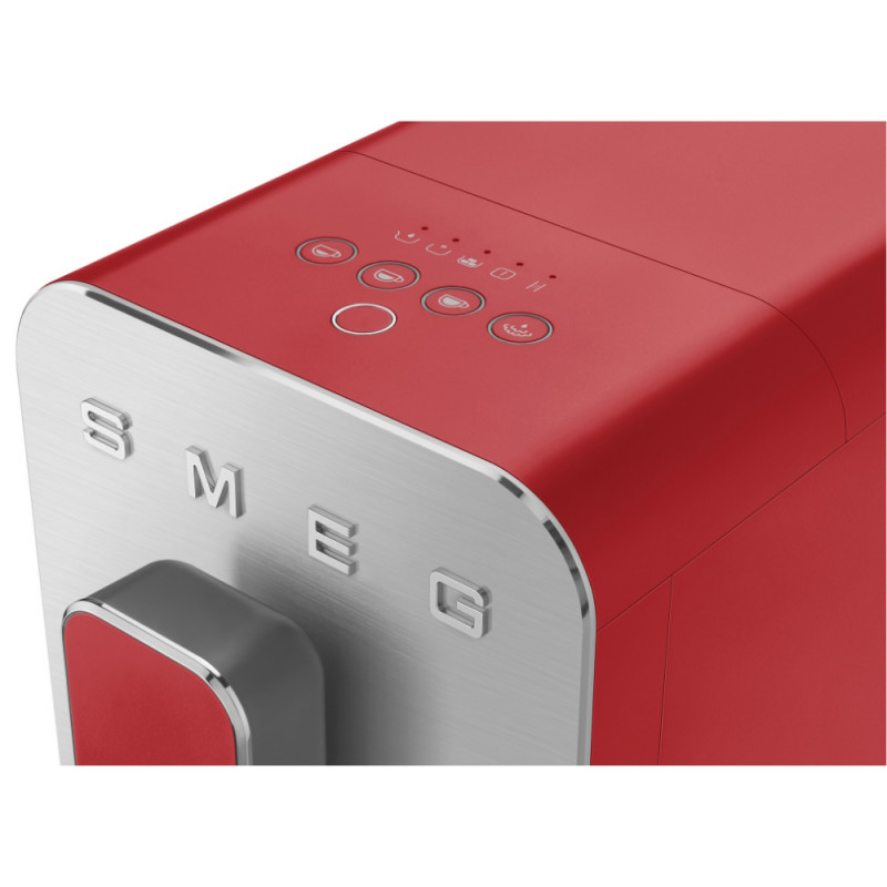 Espressor automat SMEG Collezione BCC02RDMEU, 1350 W, 19 bar, 1,4 l, 8 functii, Rasnita incorporata, Cafea boabe, Spumare lapte, Rosu