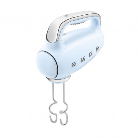 Mixer manual SMEG 50's Style HMF01PBEU, 250 W, 9 viteze, funcție Turbo, afișaj LED ascuns, cronometru, accesorii, albastru
