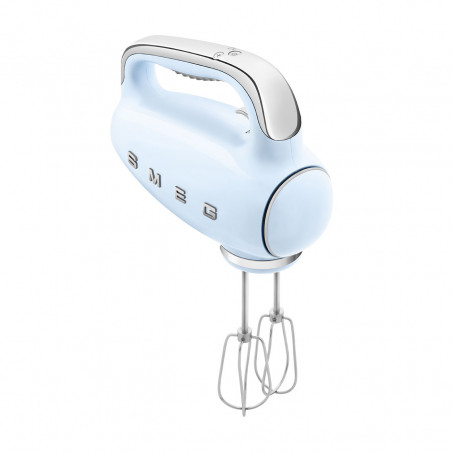 Mixer manual SMEG 50's Style HMF01PBEU, 250 W, 9 viteze, funcție Turbo, afișaj LED ascuns, cronometru, accesorii, albastru