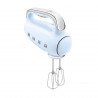 Mixer manual SMEG 50's Style HMF01PBEU, 250 W, 9 viteze, funcție Turbo, afișaj LED ascuns, cronometru, accesorii, albastru
