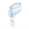 Mixer manual SMEG 50's Style HMF01PBEU, 250 W, 9 viteze, funcție Turbo, afișaj LED ascuns, cronometru, accesorii, albastru