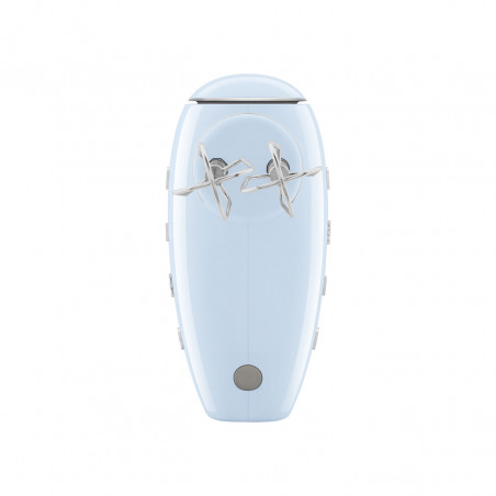 Mixer manual SMEG 50's Style HMF01PBEU, 250 W, 9 viteze, funcție Turbo, afișaj LED ascuns, cronometru, accesorii, albastru