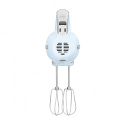 Mixer manual SMEG 50's Style HMF01PBEU, 250 W, 9 viteze, funcție Turbo, afișaj LED ascuns, cronometru, accesorii, albastru