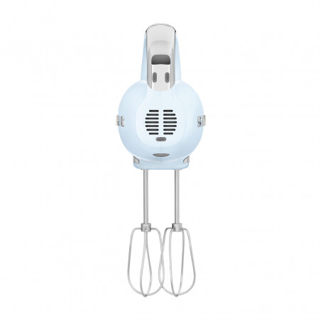 Mixer manual SMEG 50's Style HMF01PBEU, 250 W, 9 viteze, funcție Turbo, afișaj LED ascuns, cronometru, accesorii, albastru