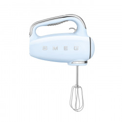 Mixer manual SMEG 50's Style HMF01PBEU, 250 W, 9 viteze, funcție Turbo, afișaj LED ascuns, cronometru, accesorii, albastru
