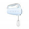 Mixer manual SMEG 50's Style HMF01PBEU, 250 W, 9 viteze, funcție Turbo, afișaj LED ascuns, cronometru, accesorii, albastru