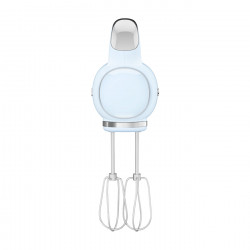 Mixer manual SMEG 50's Style HMF01PBEU, 250 W, 9 viteze, funcție Turbo, afișaj LED ascuns, cronometru, accesorii, albastru