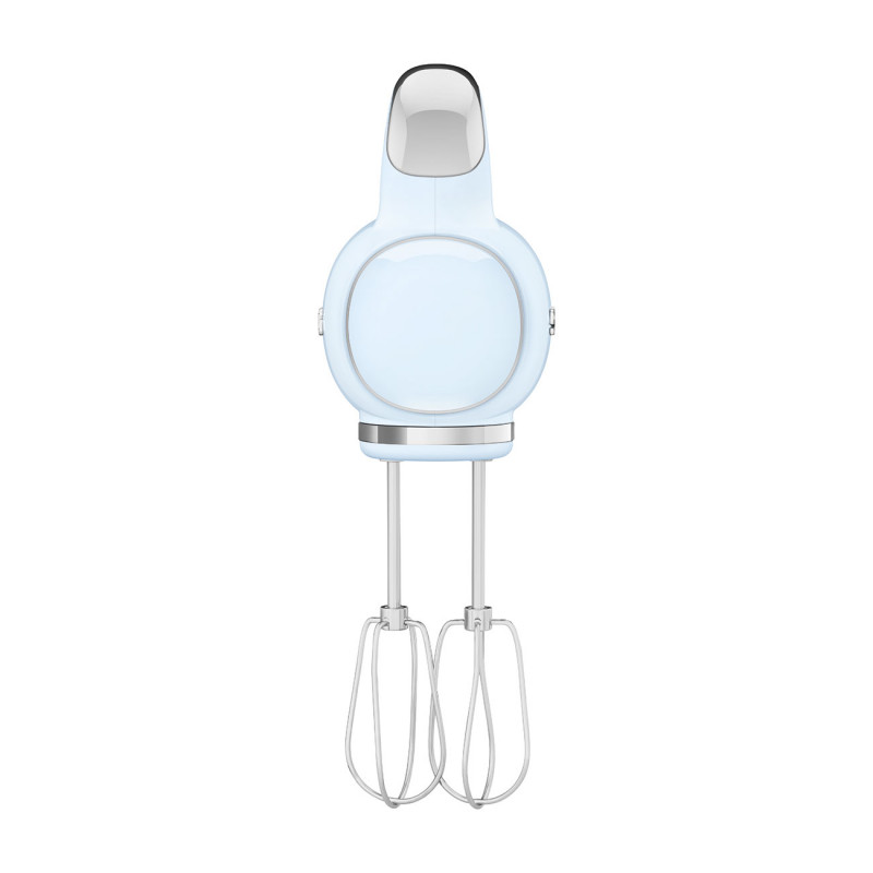 Mixer manual SMEG 50's Style HMF01PBEU, 250 W, 9 viteze, funcție Turbo, afișaj LED ascuns, cronometru, accesorii, albastru