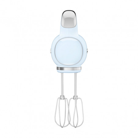 Mixer manual SMEG 50's Style HMF01PBEU, 250 W, 9 viteze, funcție Turbo, afișaj LED ascuns, cronometru, accesorii, albastru
