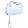 Mixer manual SMEG 50's Style HMF01PBEU, 250 W, 9 viteze, funcție Turbo, afișaj LED ascuns, cronometru, accesorii, albastru