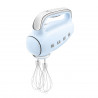 Mixer manual SMEG 50's Style HMF01PBEU, 250 W, 9 viteze, funcție Turbo, afișaj LED ascuns, cronometru, accesorii, albastru