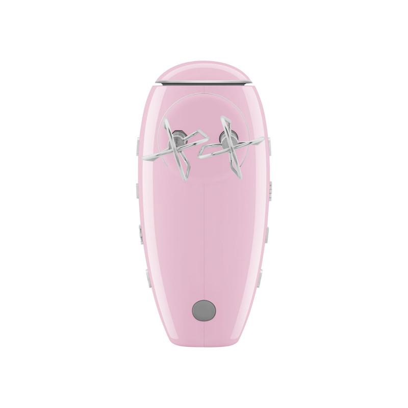 Mixer manual SMEG 50's Style HMF01PKEU, 250 W, 9 viteze, funcție Turbo, afișaj LED ascuns, cronometru, accesorii, roz