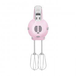 Mixer manual SMEG 50's Style HMF01PKEU, 250 W, 9 viteze, funcție Turbo, afișaj LED ascuns, cronometru, accesorii, roz