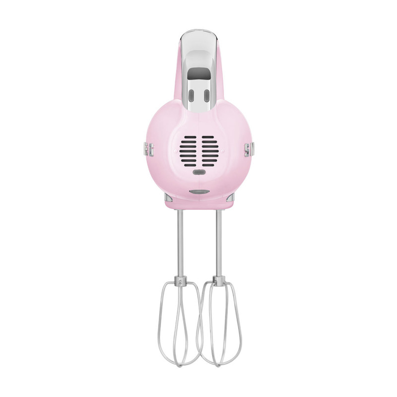 Mixer manual SMEG 50's Style HMF01PKEU, 250 W, 9 viteze, funcție Turbo, afișaj LED ascuns, cronometru, accesorii, roz
