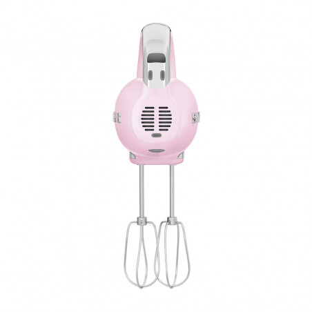 Mixer manual SMEG 50's Style HMF01PKEU, 250 W, 9 viteze, funcție Turbo, afișaj LED ascuns, cronometru, accesorii, roz