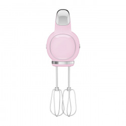 Mixer manual SMEG 50's Style HMF01PKEU, 250 W, 9 viteze, funcție Turbo, afișaj LED ascuns, cronometru, accesorii, roz