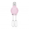 Mixer manual SMEG 50's Style HMF01PKEU, 250 W, 9 viteze, funcție Turbo, afișaj LED ascuns, cronometru, accesorii, roz