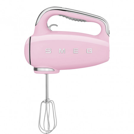 Mixer manual SMEG 50's Style HMF01PKEU, 250 W, 9 viteze, funcție Turbo, afișaj LED ascuns, cronometru, accesorii, roz