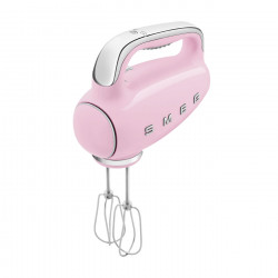 Mixer manual SMEG 50's Style HMF01PKEU, 250 W, 9 viteze, funcție Turbo, afișaj LED ascuns, cronometru, accesorii, roz