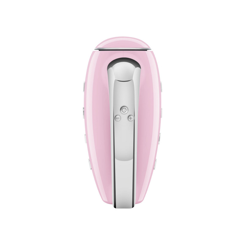Mixer manual SMEG 50's Style HMF01PKEU, 250 W, 9 viteze, funcție Turbo, afișaj LED ascuns, cronometru, accesorii, roz