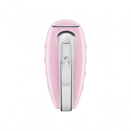 Mixer manual SMEG 50's Style HMF01PKEU, 250 W, 9 viteze, funcție Turbo, afișaj LED ascuns, cronometru, accesorii, roz