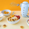 Mixer manual SMEG 50's Style HMF01PBEU, 250 W, 9 viteze, funcție Turbo, afișaj LED ascuns, cronometru, accesorii, albastru