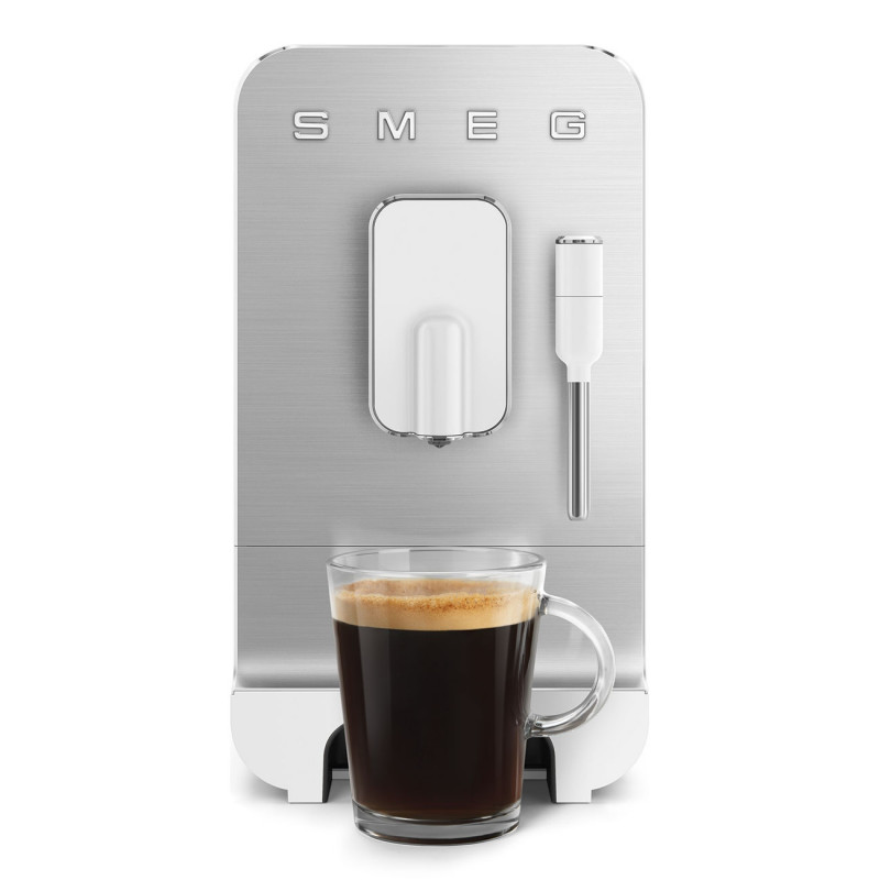 Mașină de espresso SMEG Collezione BCC12WHMEU, 1350 W, 19 bar, 1,4 l, 8 funcții, râșniță încorporată, duză de abur, alb