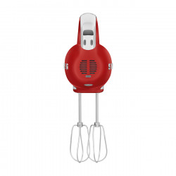 Mixer manual SMEG 50's Style HMF01RDEU, 250 W, 9 viteze, funcție Turbo, afișaj LED ascuns, cronometru, accesorii, roșu